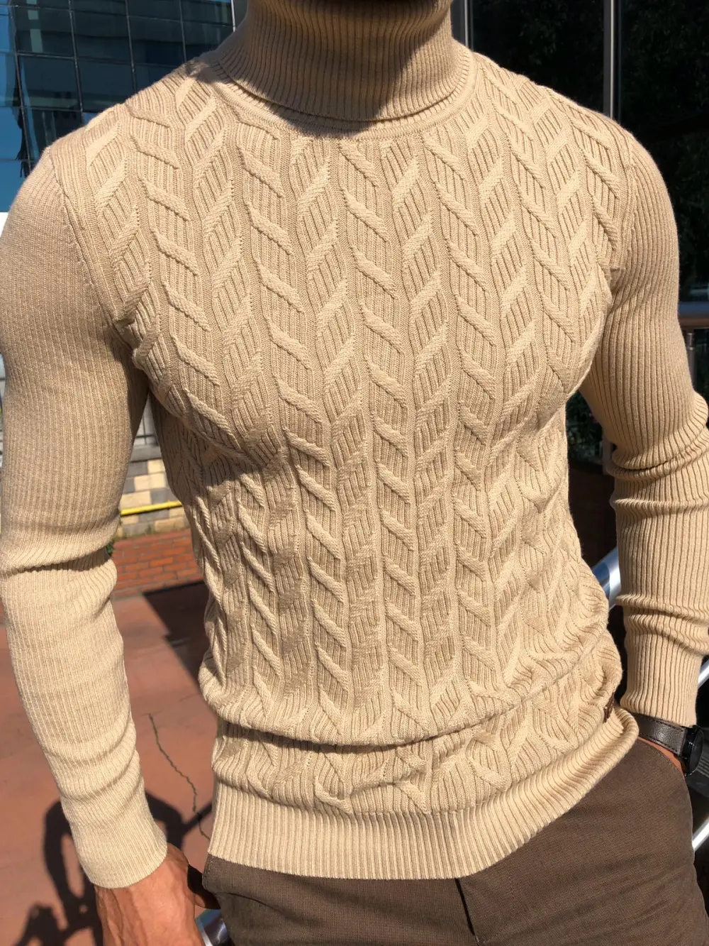 Tailored Slim Fit Knit Turtleneck Sweater