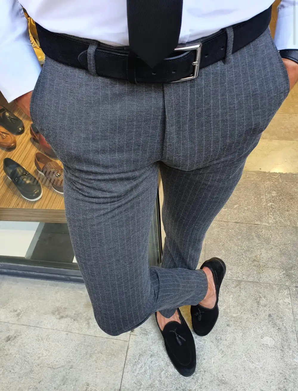Modern Office Ready Slim Fit Refined Tailored Trousers