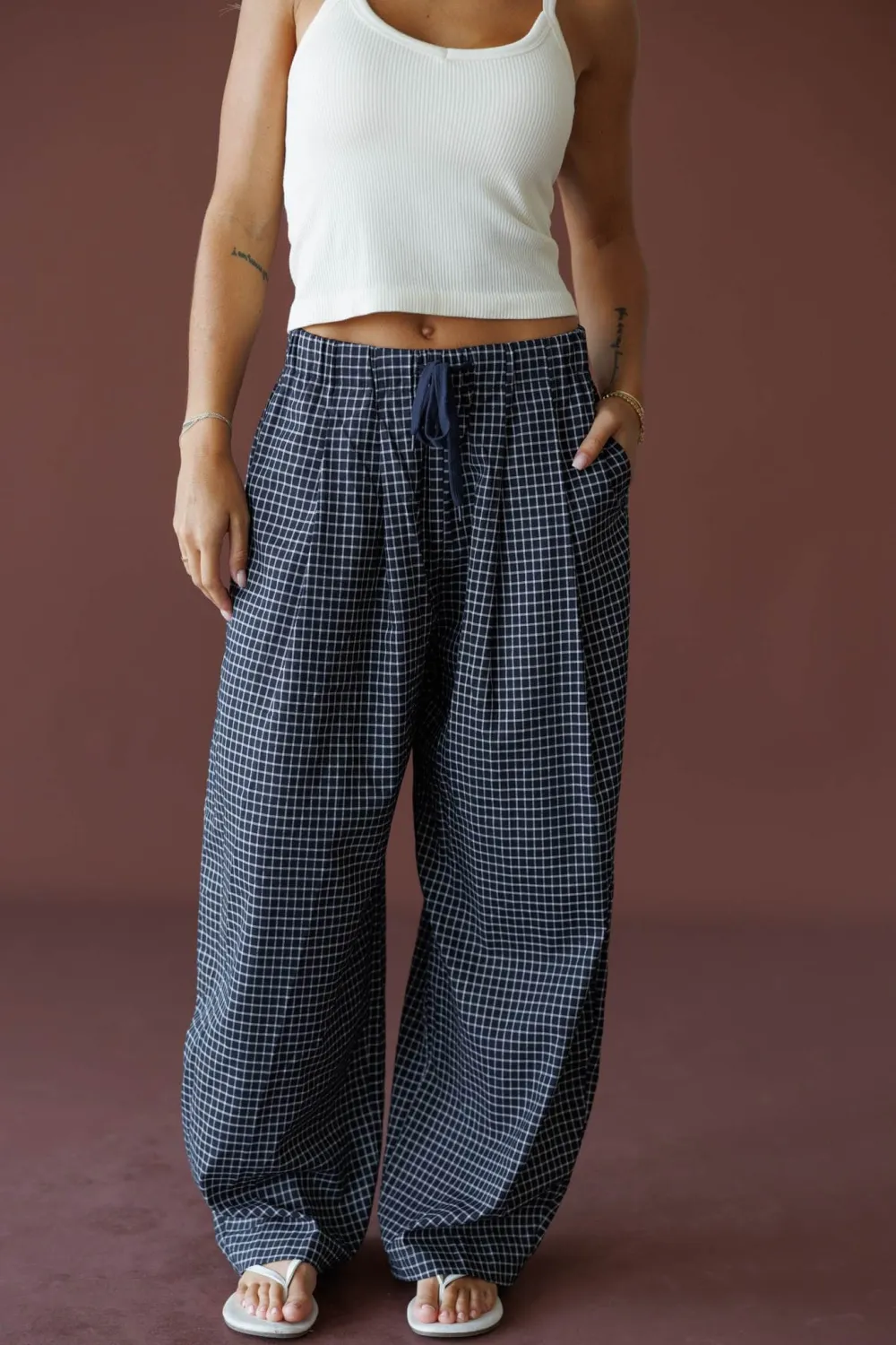 Balloon Checkered Pants