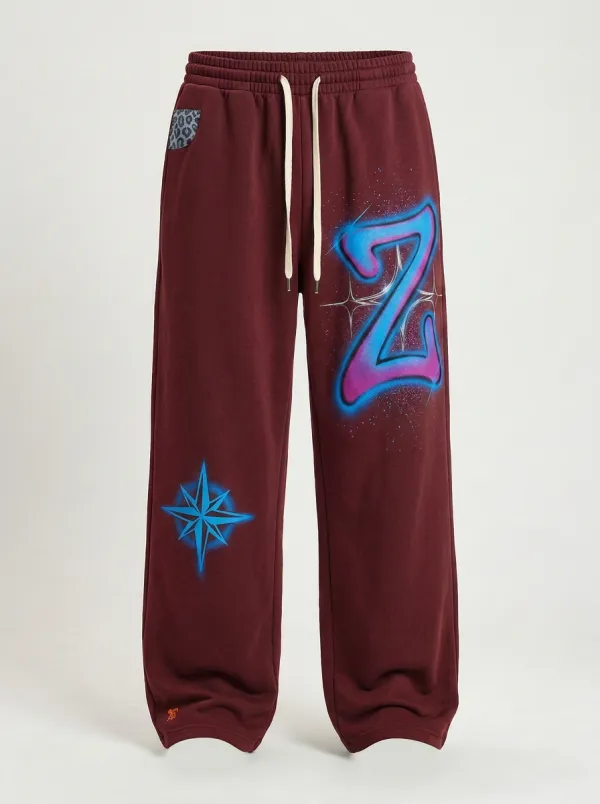 Women's Streetwear Z Letter Star Graphic Printed Sweatpants