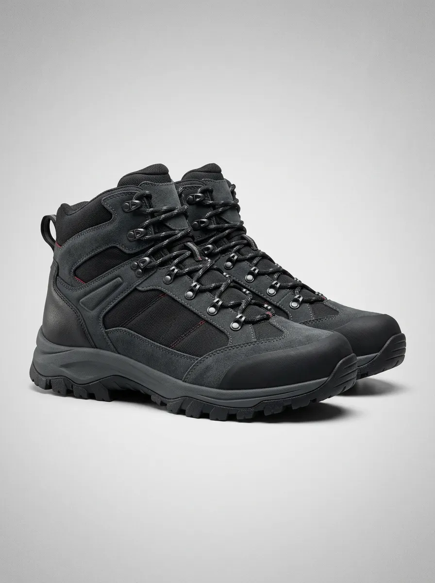 Men's Outdoor Hiking Tactical Black Printed Boots