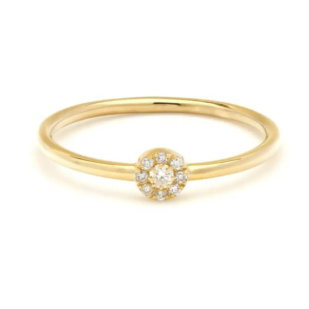Gold Minimalist Halo Diamond Ring