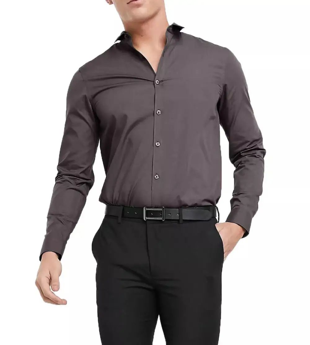 Elegant Long Sleeve Slim Fit Casual Dress Shirt