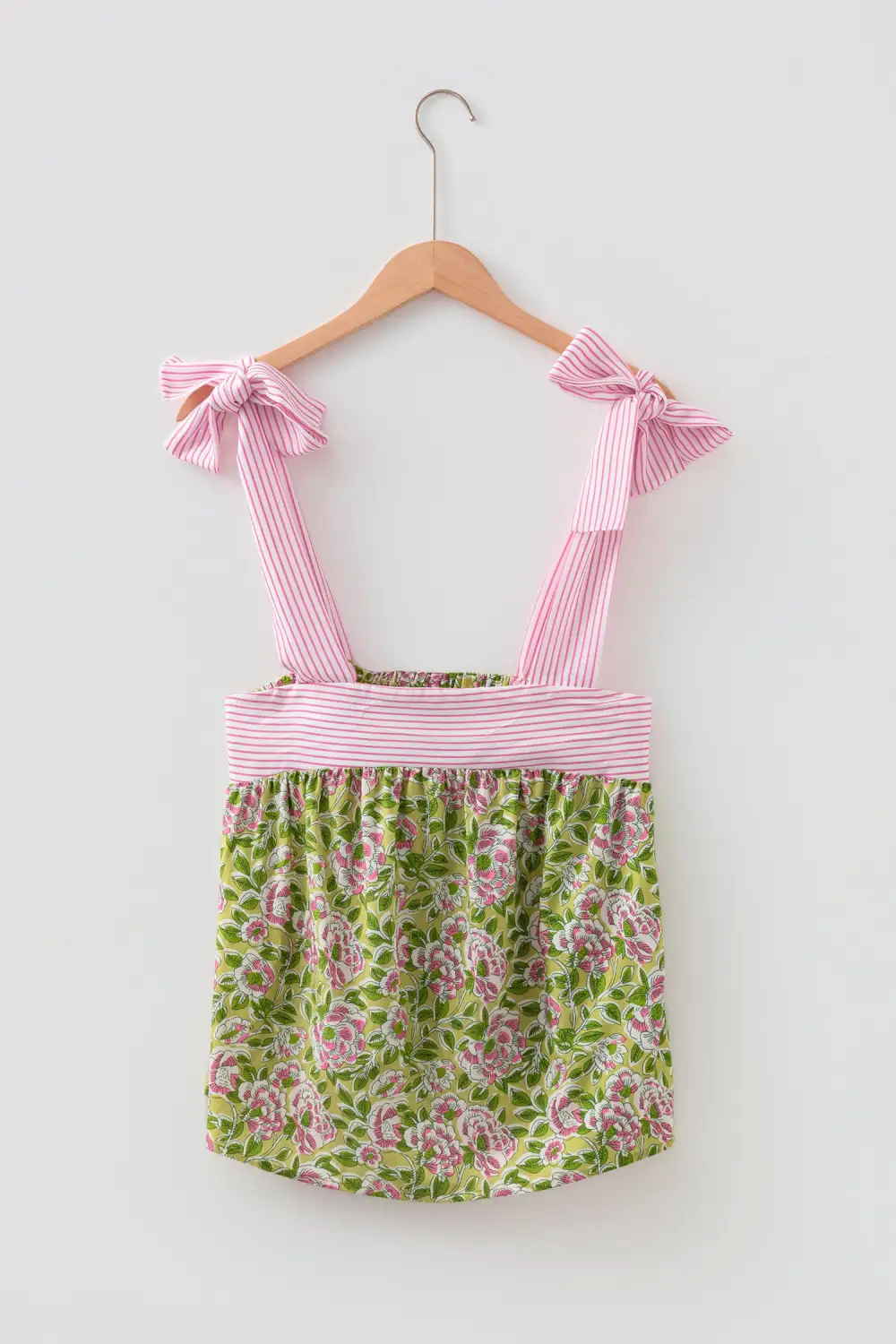 Floral-Print Striped Tank Top