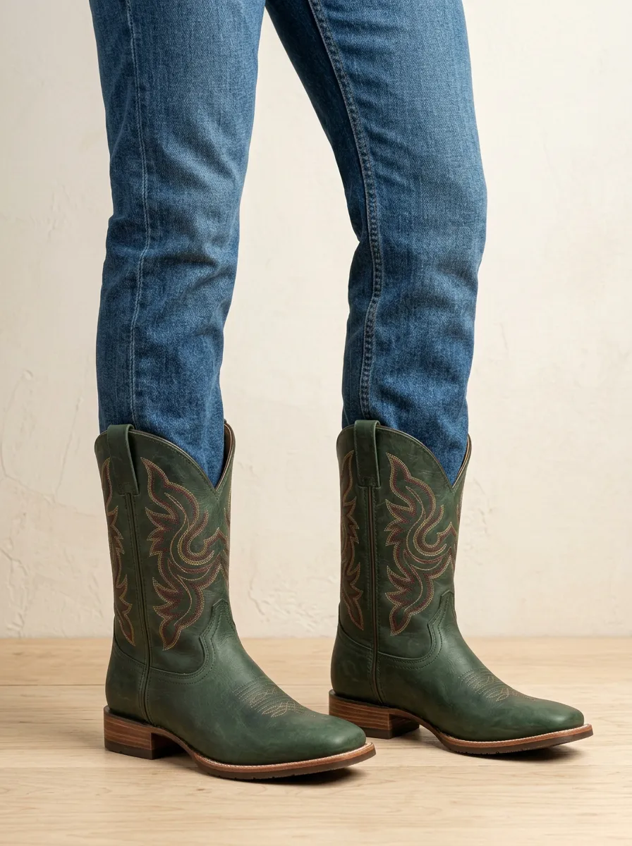 Men’s Decorative Embroidery Western Cowboy Boots