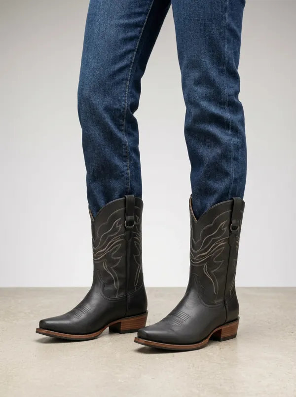 Unisex Classic Western Embroidered Cowboy Boots