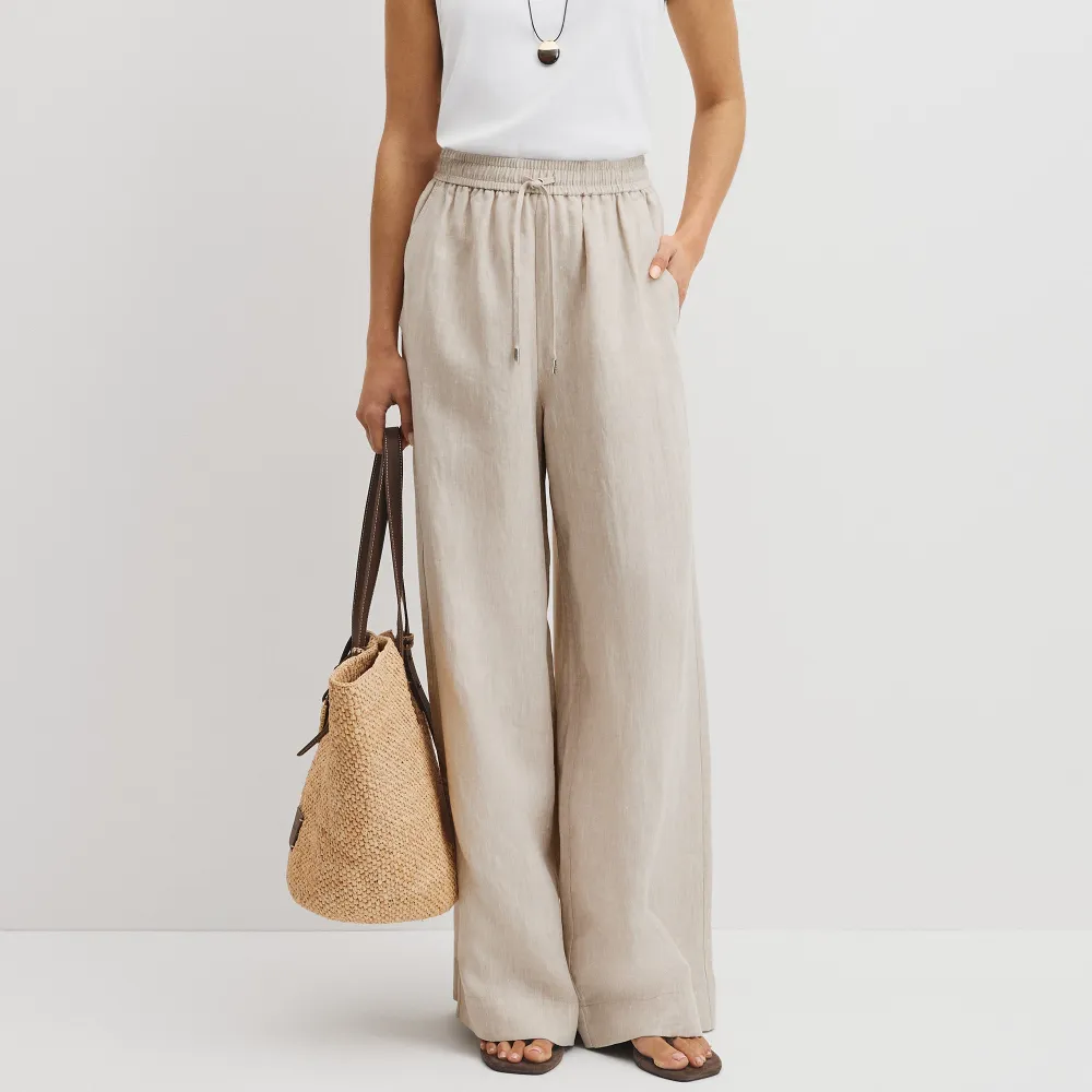 Women's Textured Linen Pants