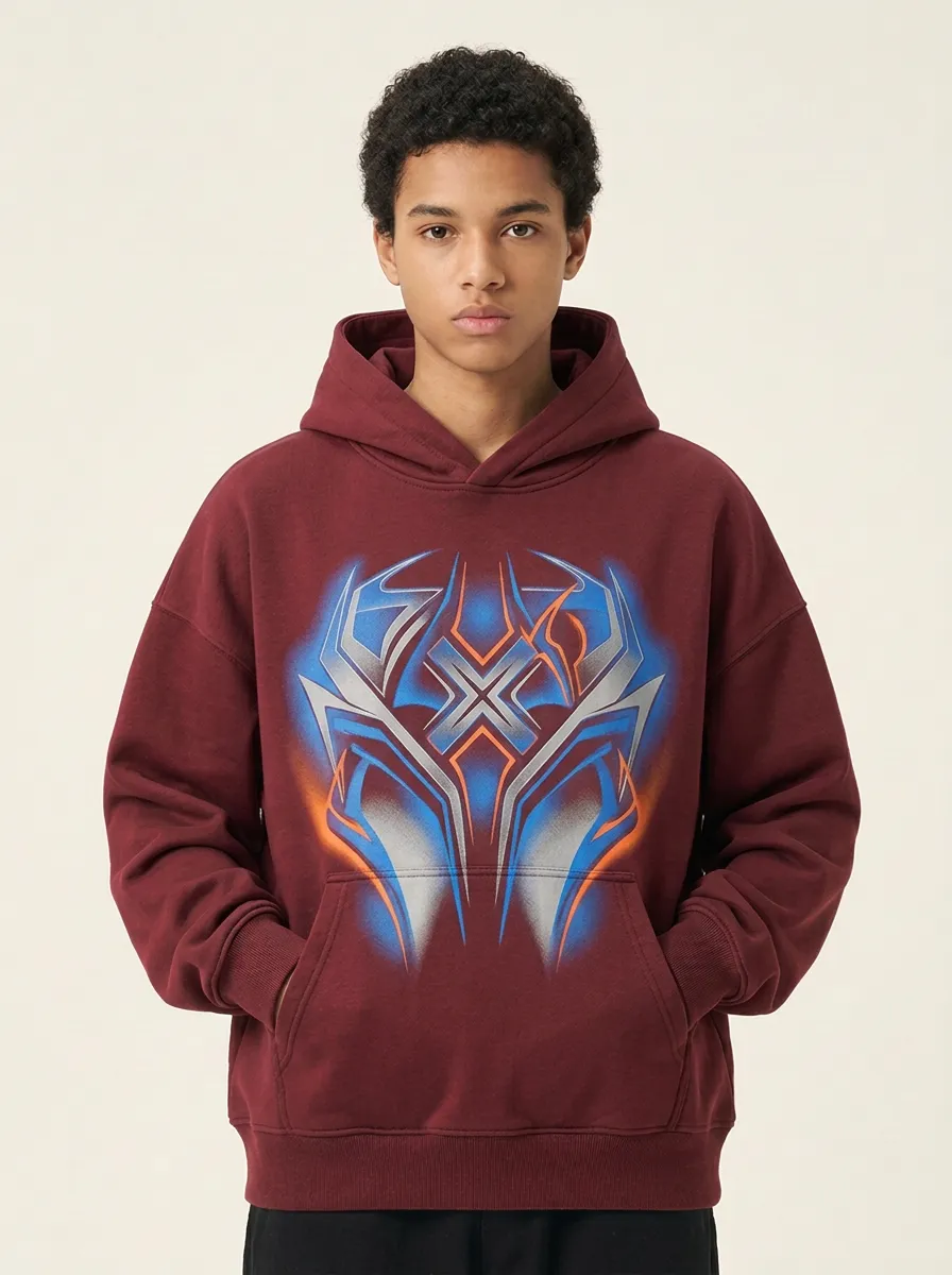 Unisex Y2K Streetwear Tribal Graphic Hoodie
