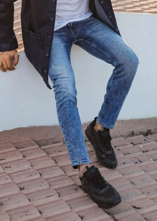 Acid-Wash Slim-Fit Jeans