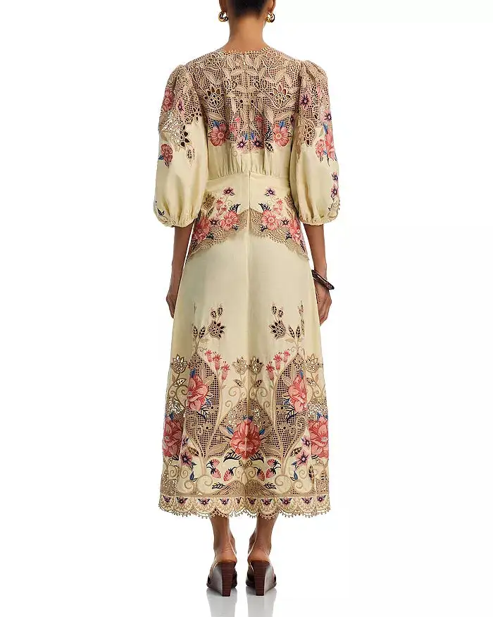 Embroidered Midi Easy Fit Dress