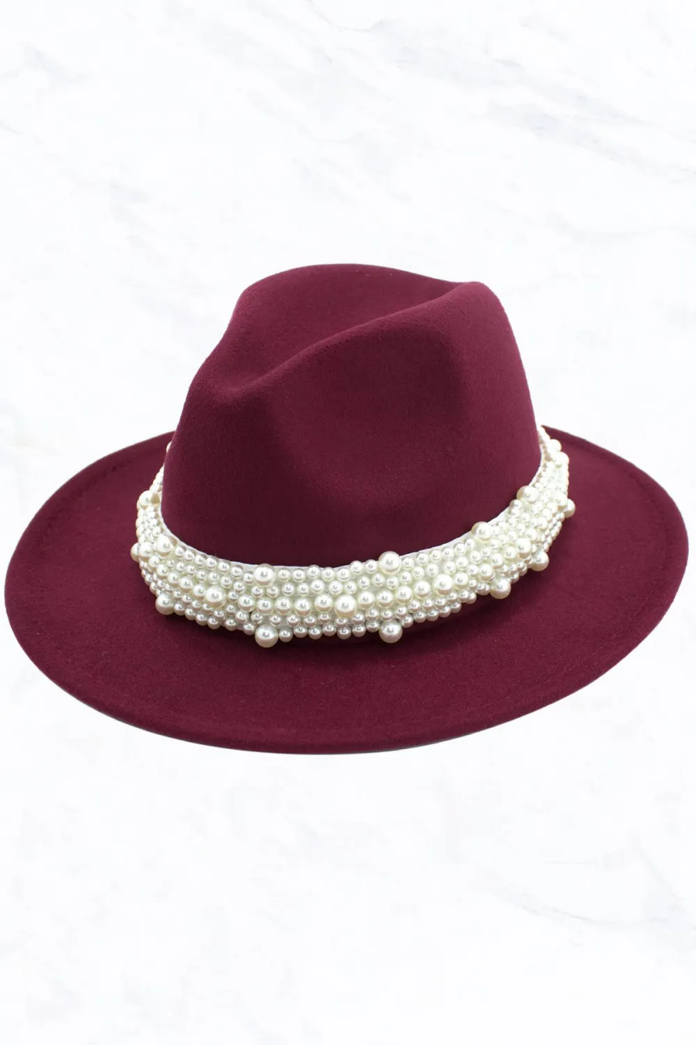 New Style Fashion Fedora Jazz Hat with Wide Pearl Belt