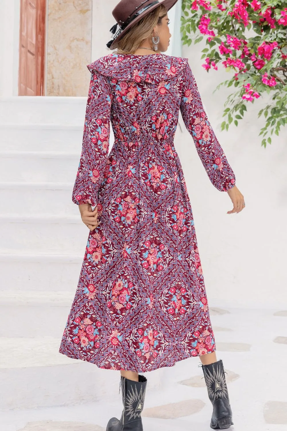Soft Midi Printed Dress