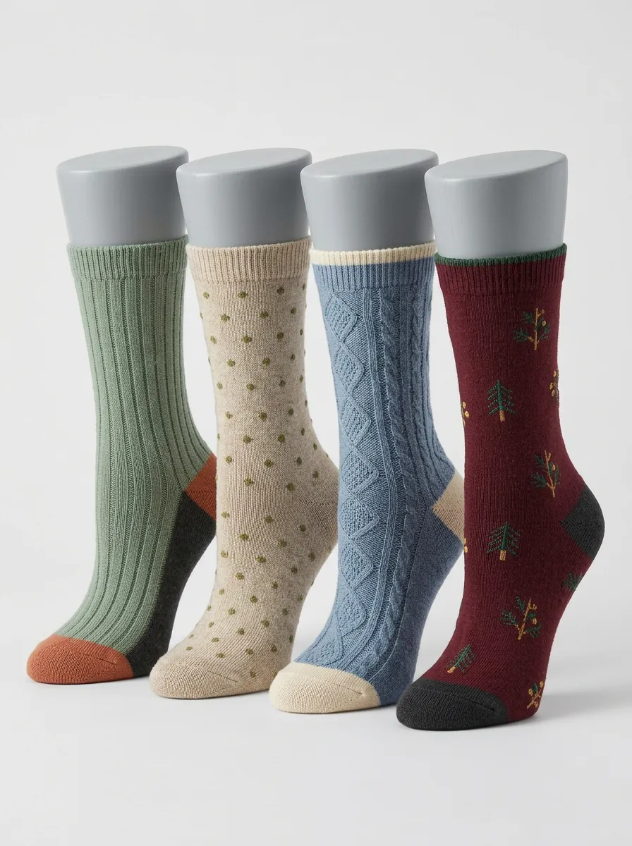 Women's Travel-Style Four Pair Socks