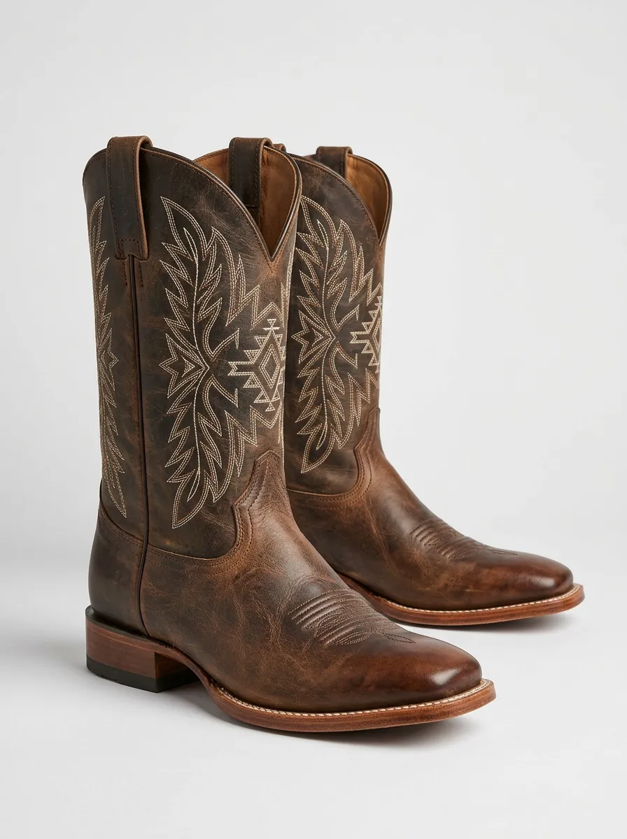 Western Heritage Tribal Ranch Look Men's Western Cowboy Boots