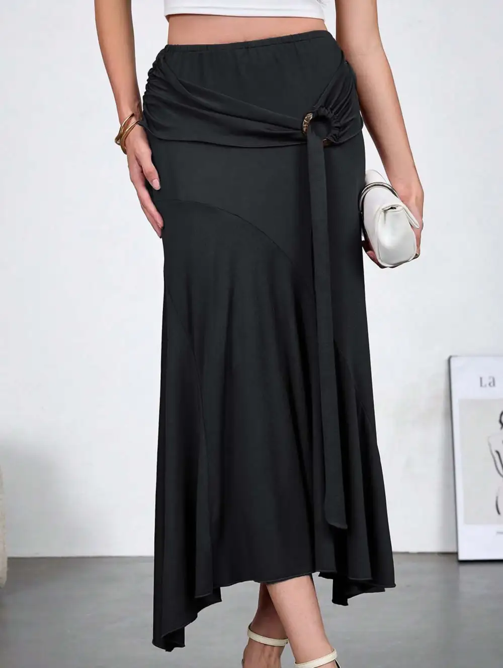 Ribbon Waist Bodycon Skirt