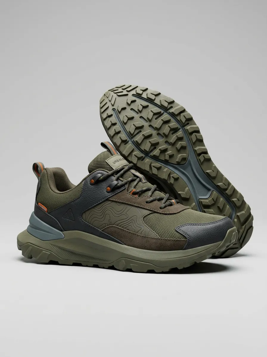 Casual Finish Hiking-Inspired Topographic Casual Sneakers