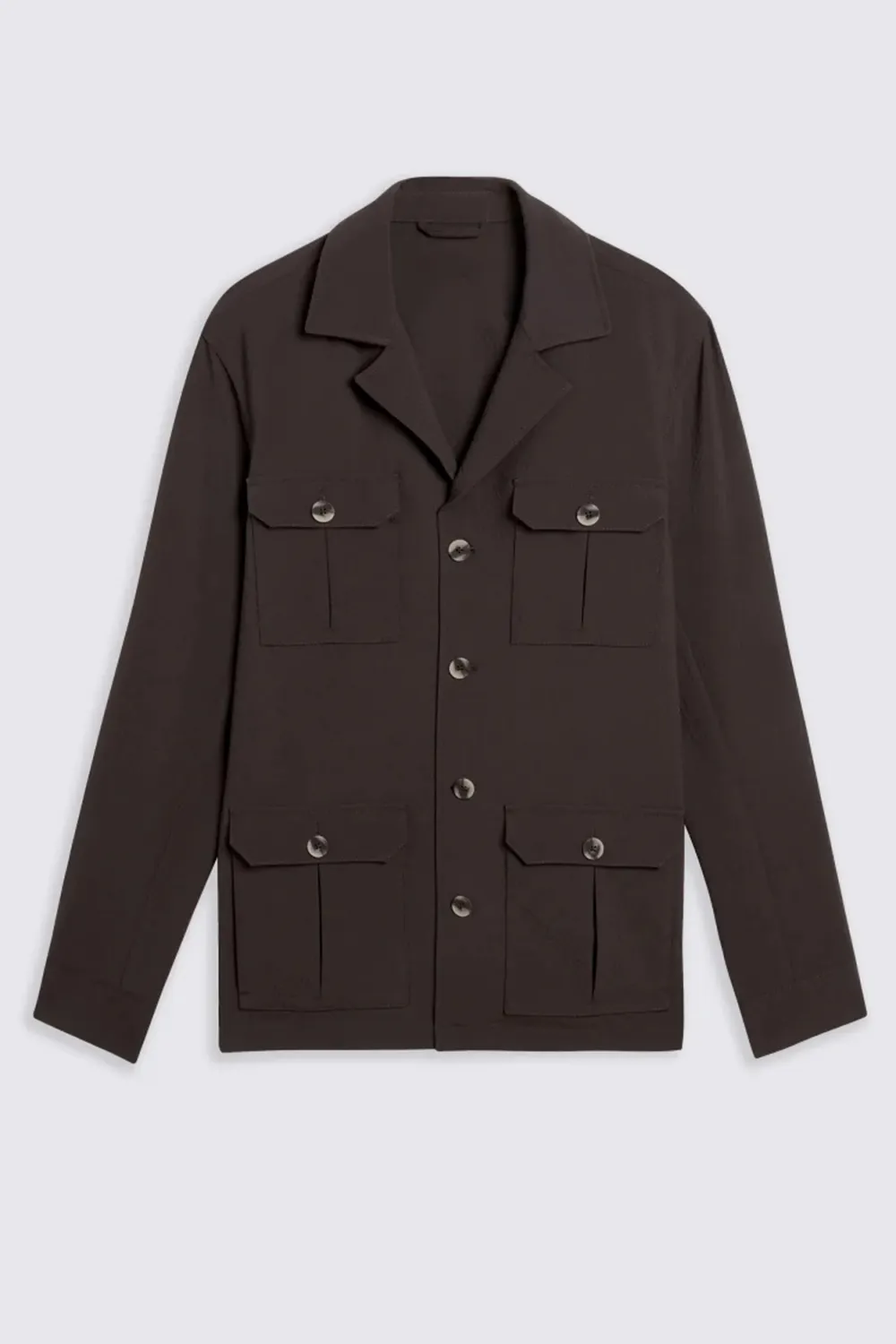 Soft And Stylish Brown Men's Shirt Jacket