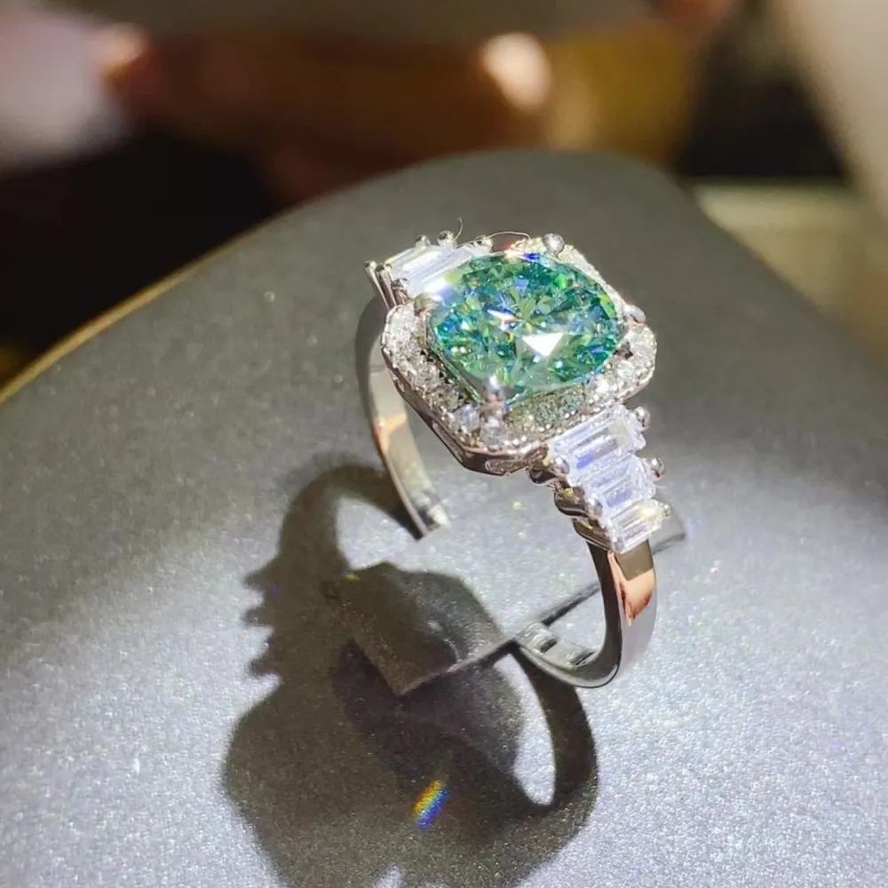 Statement Platinum-Plated Moissanite Ring