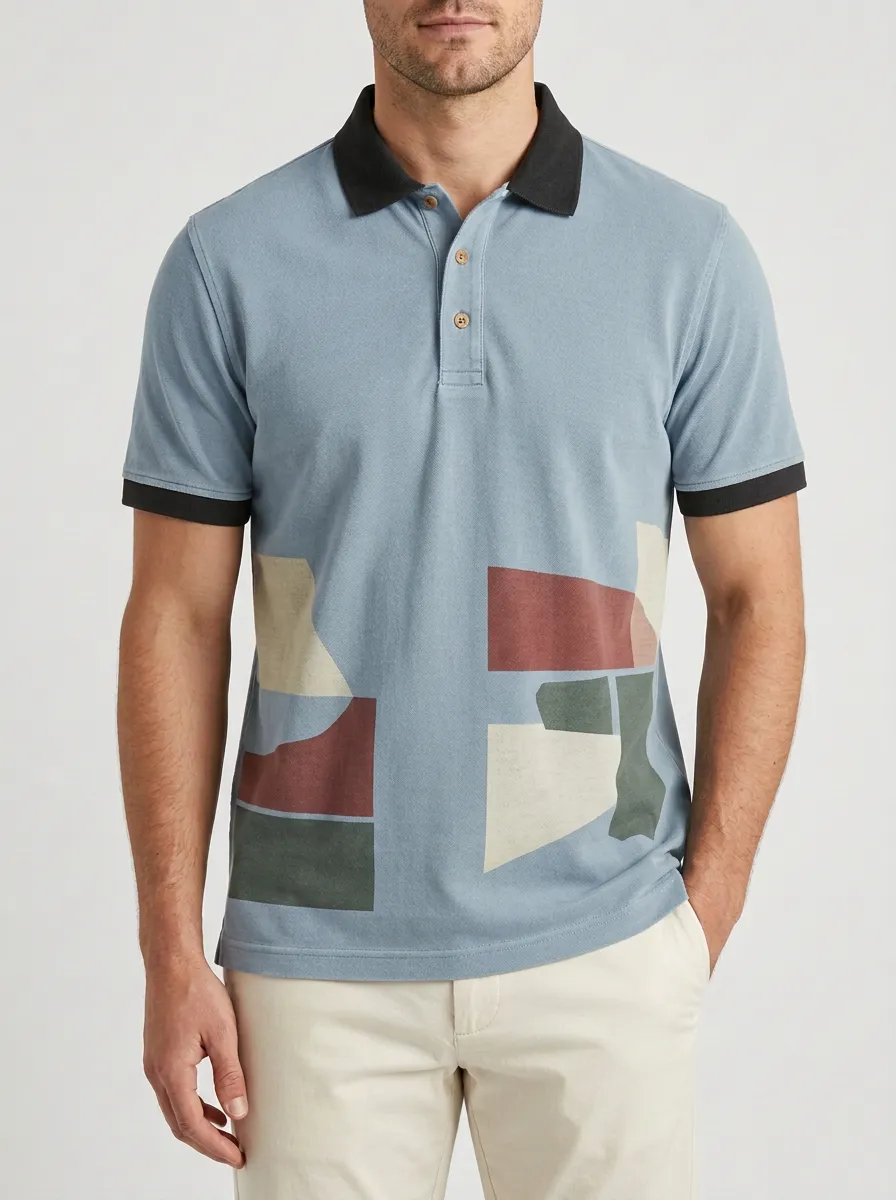 Geometric Men's Polo Shirt