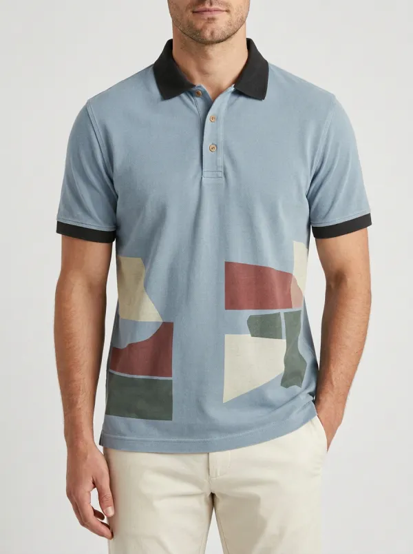 Geometric Men's Polo Shirt