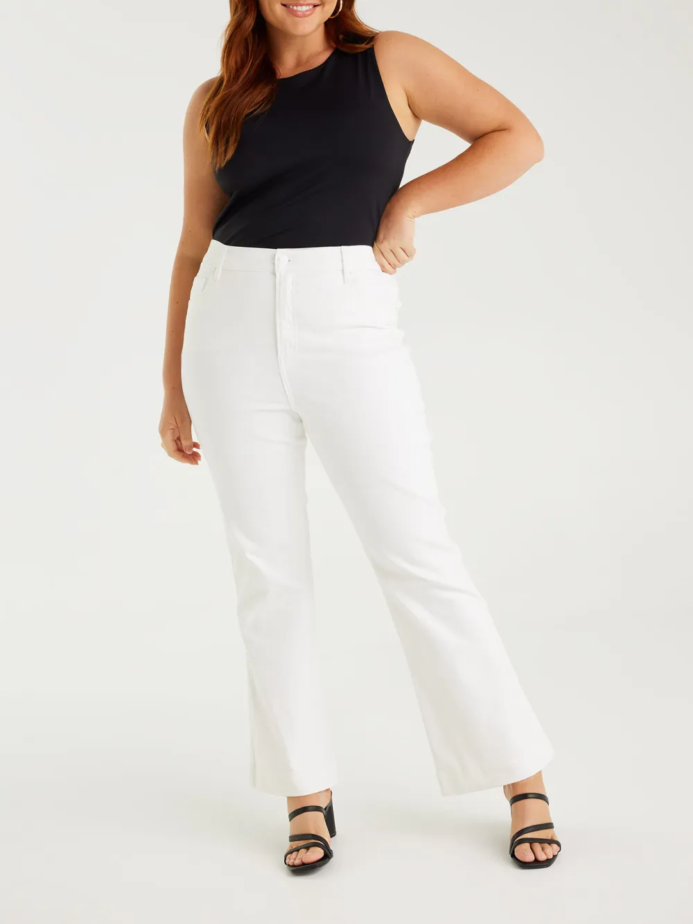 White Straight-Leg Non-Stretch Jeans