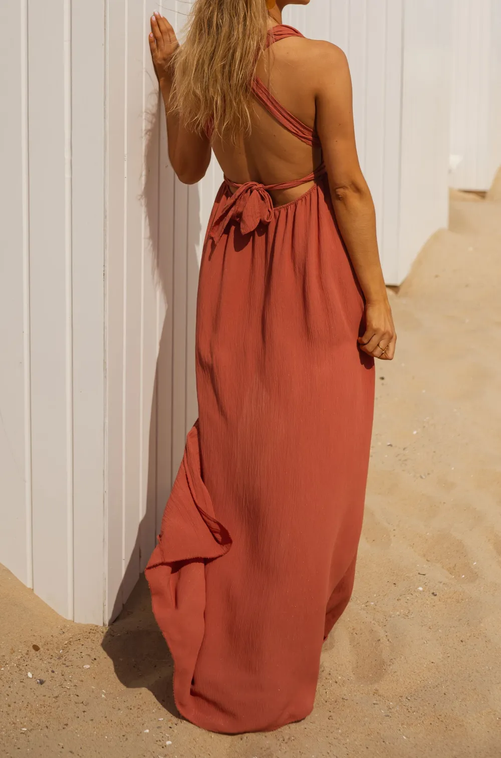 Shimmer Open Back Maxi Dress