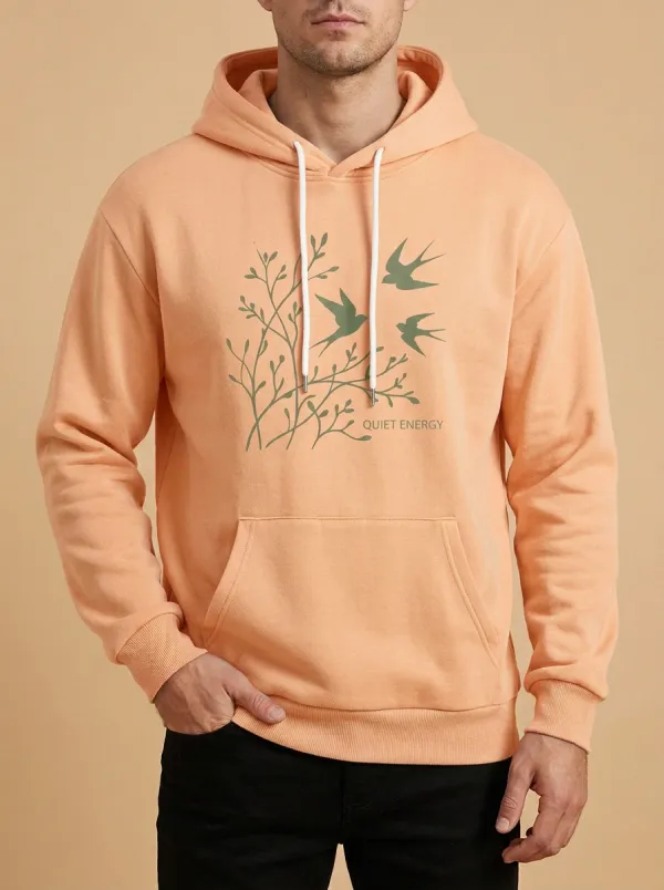 Unisex Nature Lover Quiet Energy Swallow Branch Print Hoodie