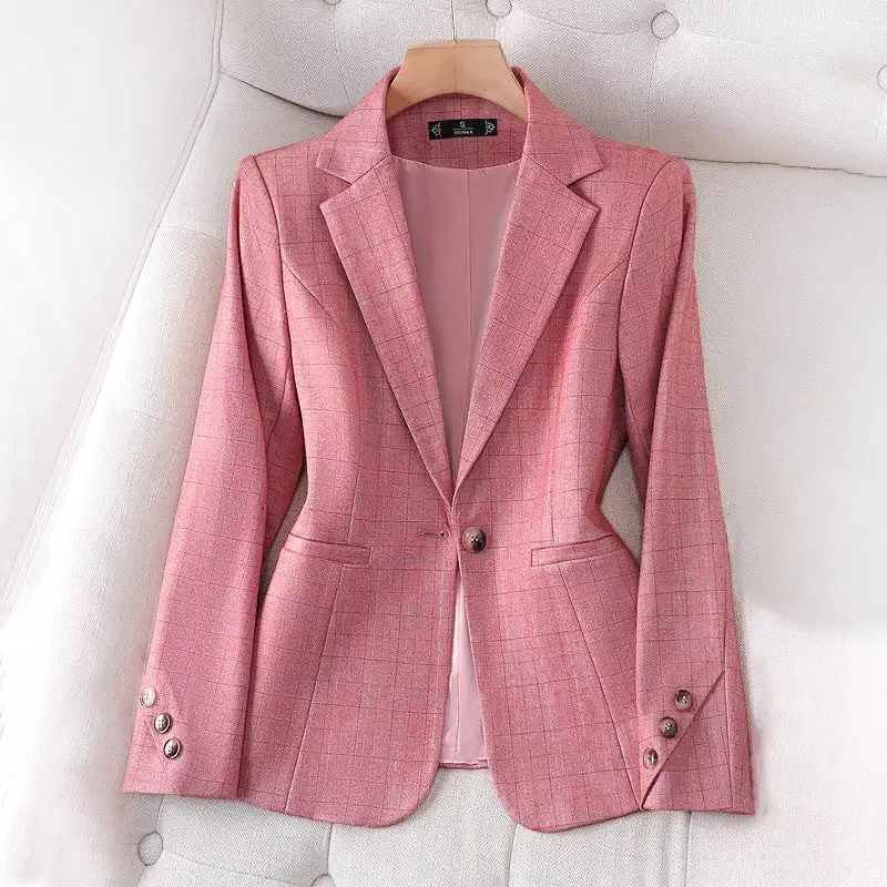 Tailored Grid Pattern Blazer