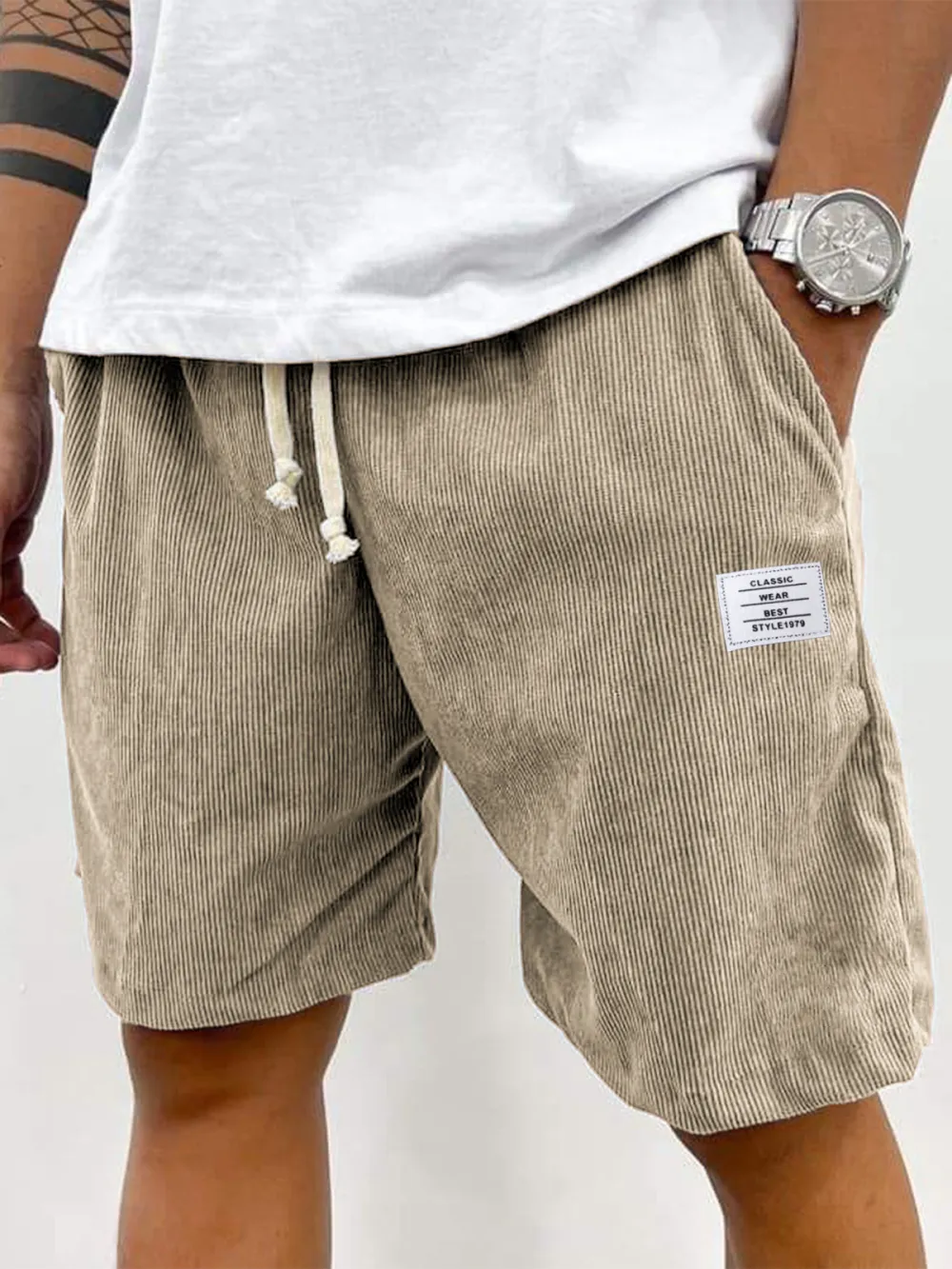 Utility Corduroy Seamed Detail Shorts