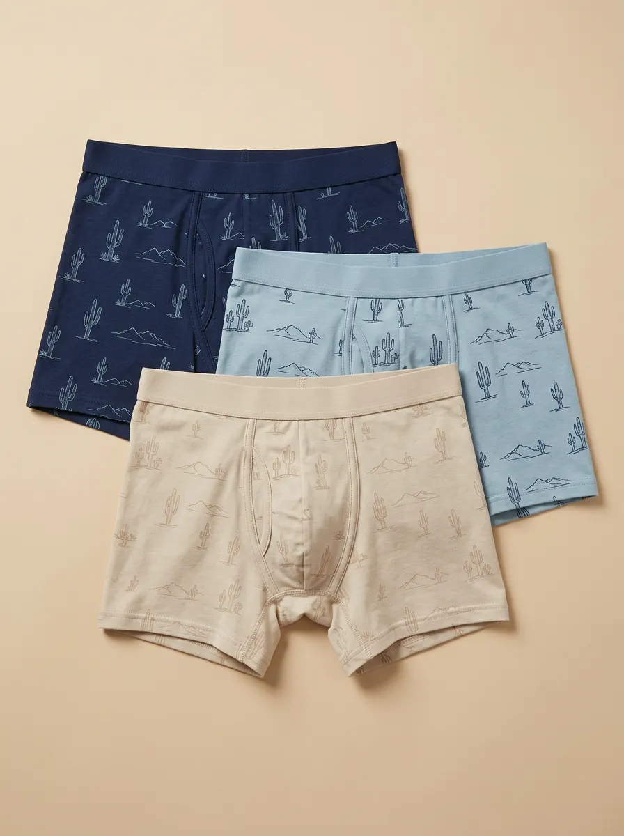 Men's Cactus Mountain Line-Art Boxer Brief Set