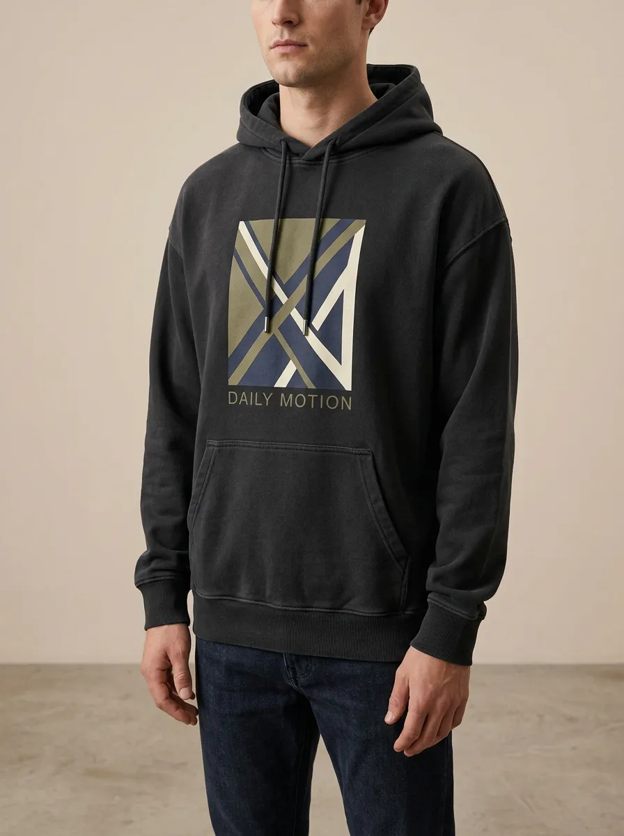 Men's Modern Daily Motion Geometric Abstract Print Hoodie