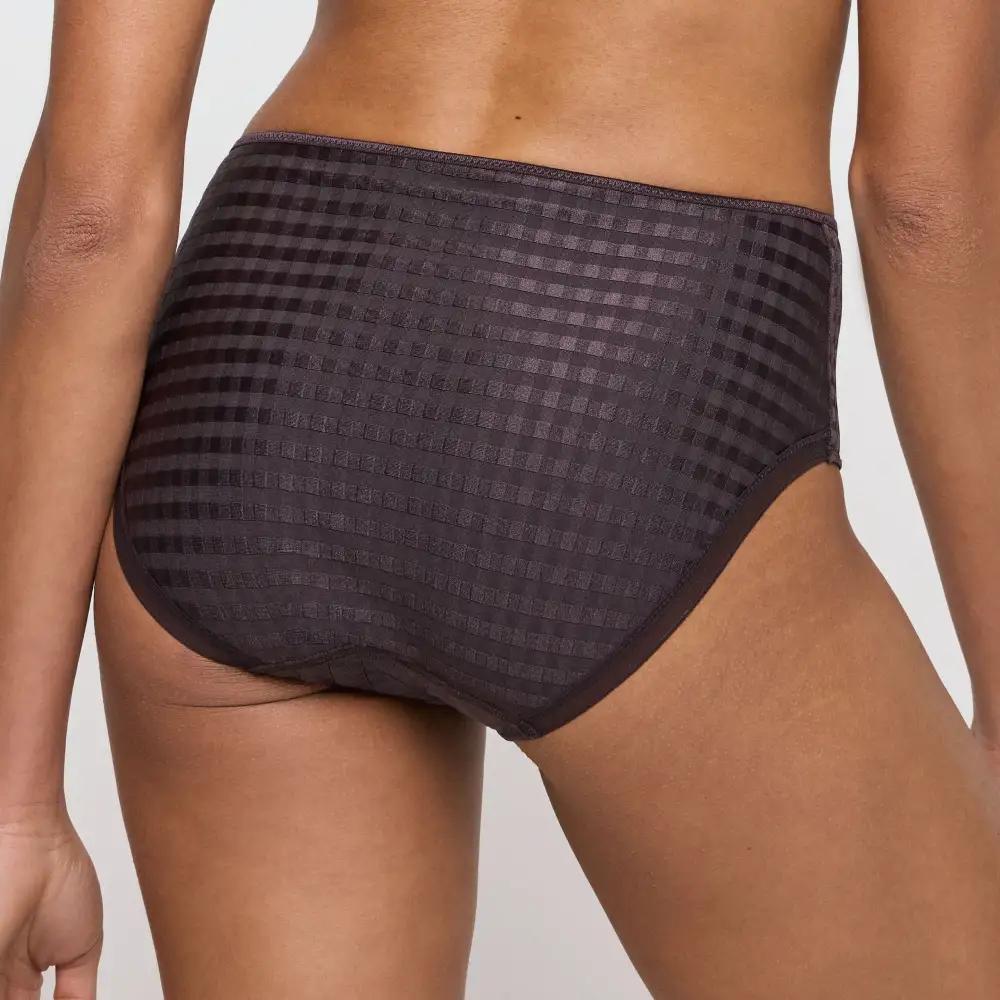 Women's Full Coverage Elastic Waistband Cotton Gusset Floral Embroidery Cotton Checkered Retro Detail Soft Fabric Stretch Fit Brief Panty