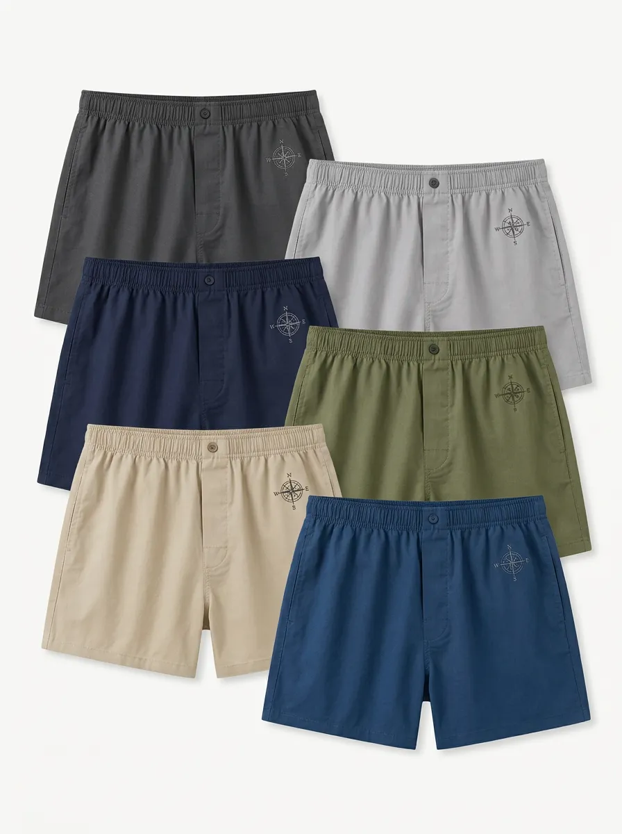 Men's Compass Graphic Relaxed Boxer Short Set