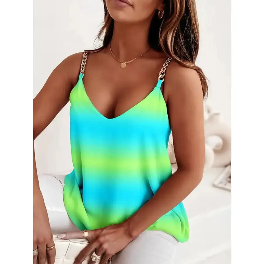 Chain Strap V Neck Tank Top
