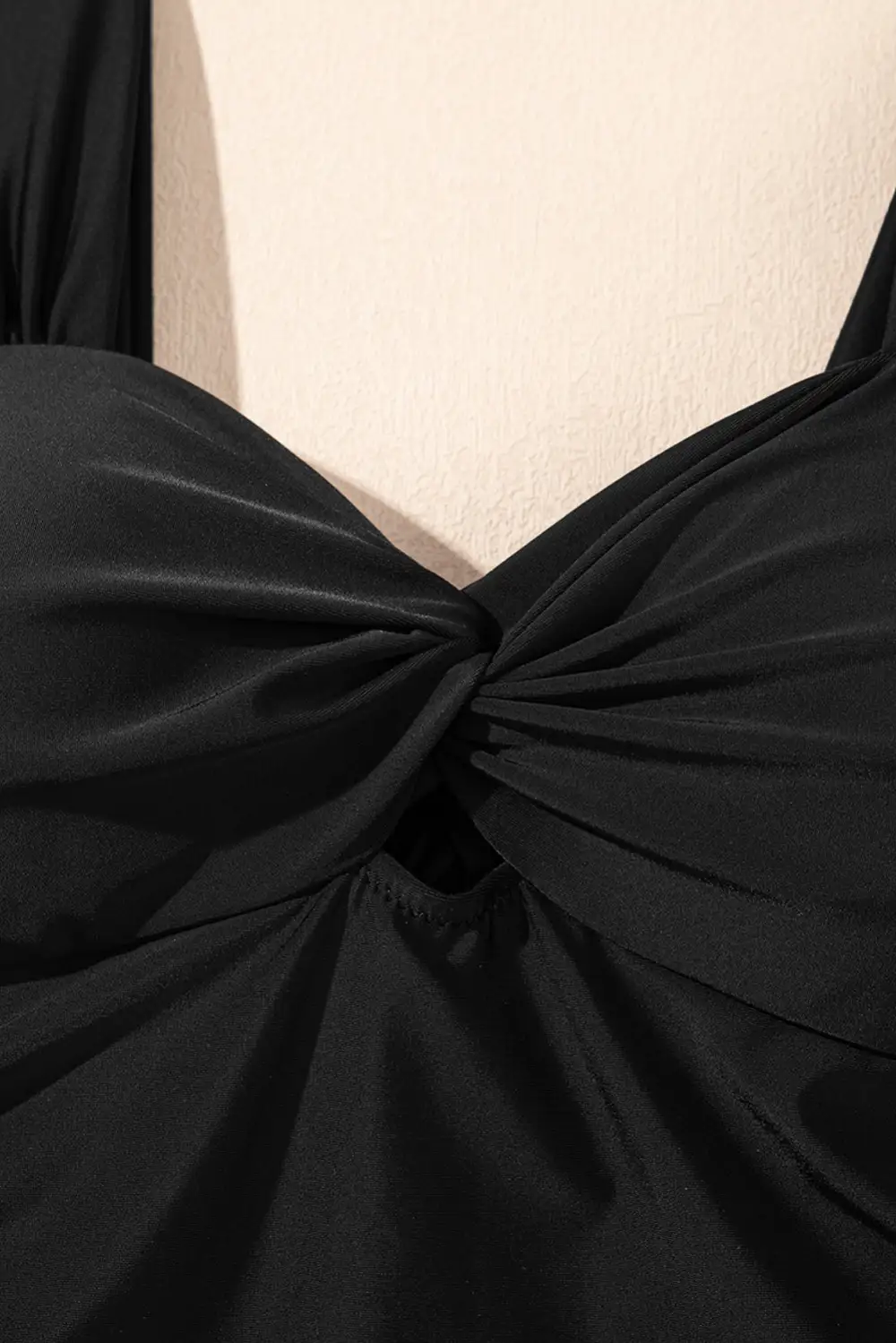 Panel Detail Twist Bowknot One Piece Swimsuit