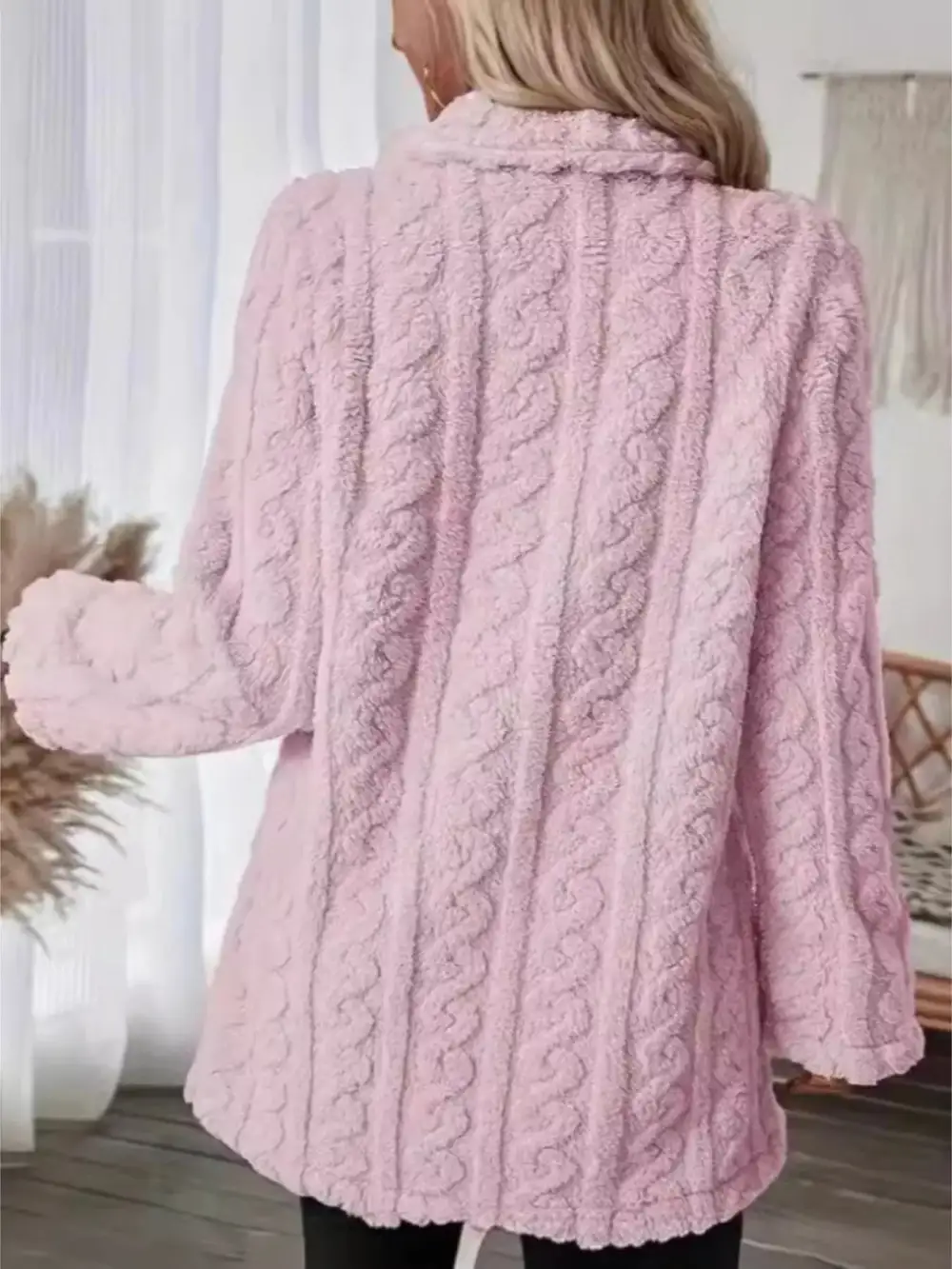 Cozy Faux Shearling Double-breasted Outerwear
