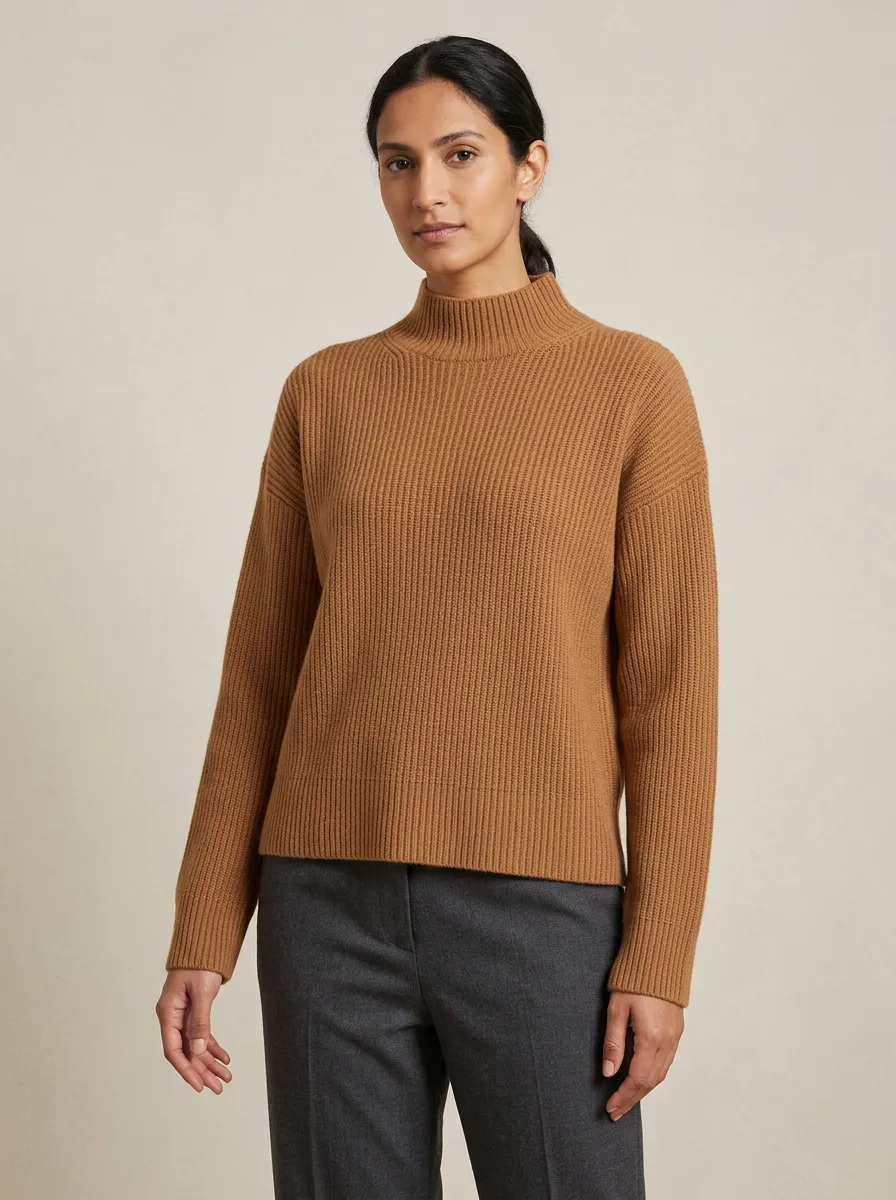 Women's Ribbed Mock Neck Sweater