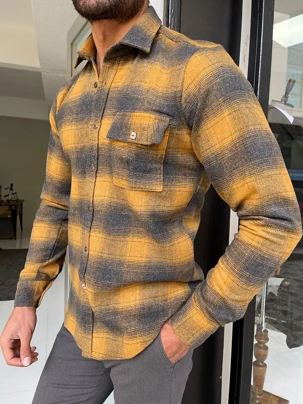 Classic Slim Fit Plaid Casual Shirt