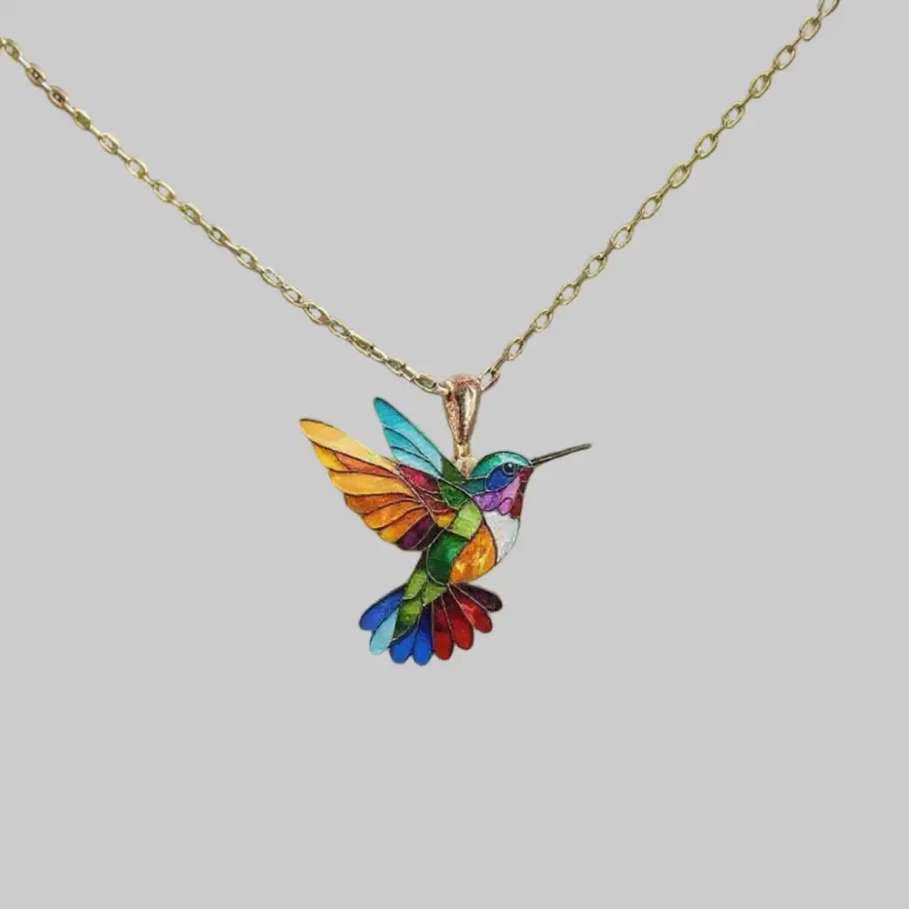 Ribbed Hummingbird Necklace