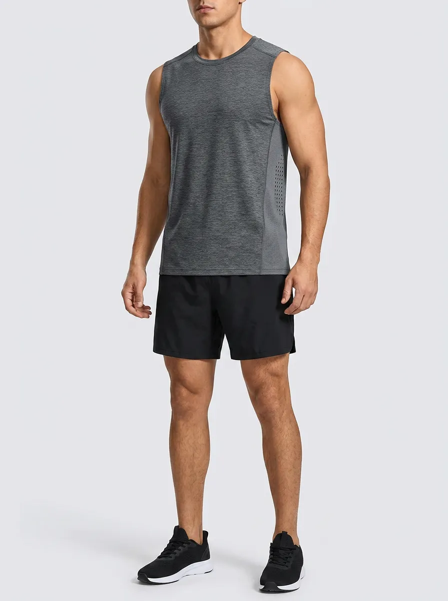 Men's Fitness Workout Mesh Side Panel Quick-Dry Tank Top