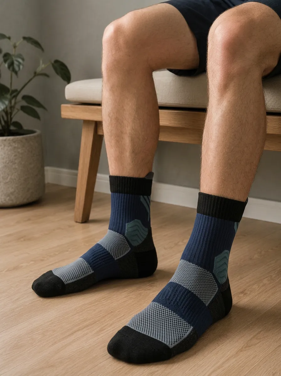 Men's Athletic Performance Geometric Pattern Printed Socks