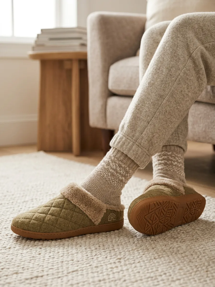 Core Quilted Graphic Essential Unisex Warm Wool Shoes