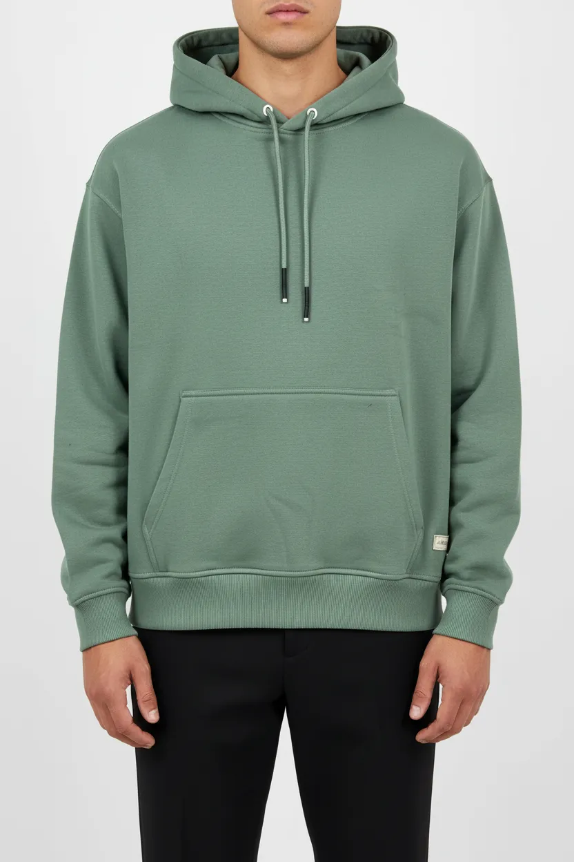 Everyday Regular Fit Cotton Ribbed Hooded Pullover Hoodie