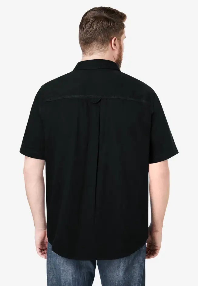 Short Sleeve Denim and Twill Shirt