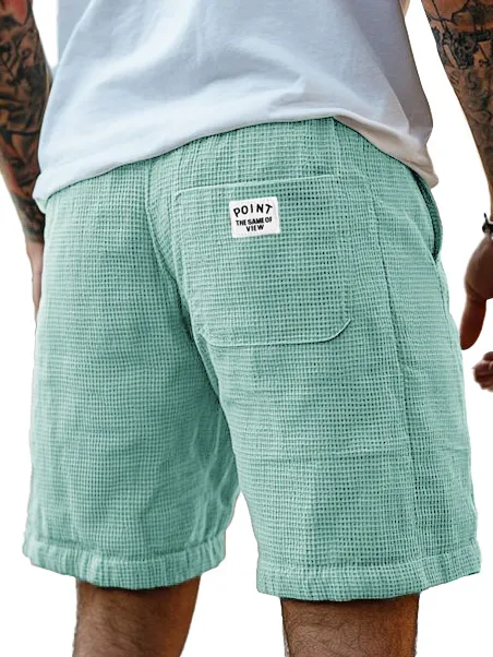 Layered Textured Knit Seamed Detail Shorts