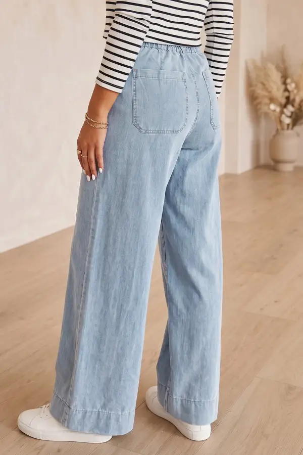 Women's Solid Full Length Regular Pocket Detail Wholesale Denim Jeans