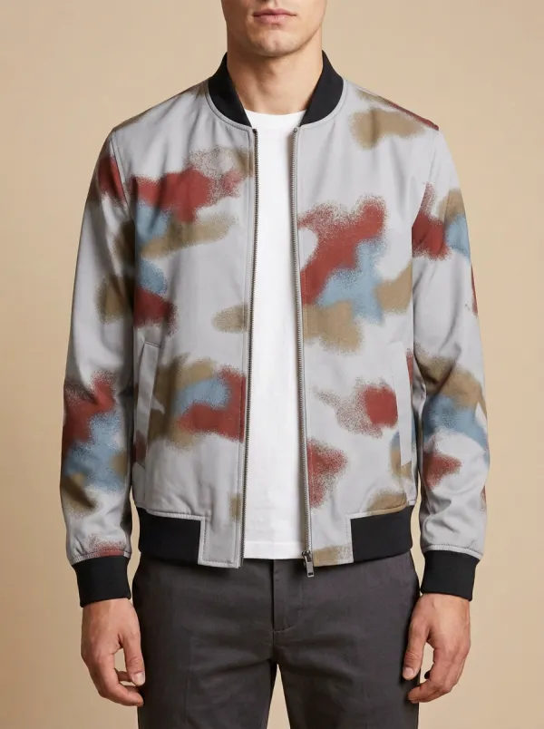 Men's Streetwear Urban Style Camo Printed Bomber Jacket