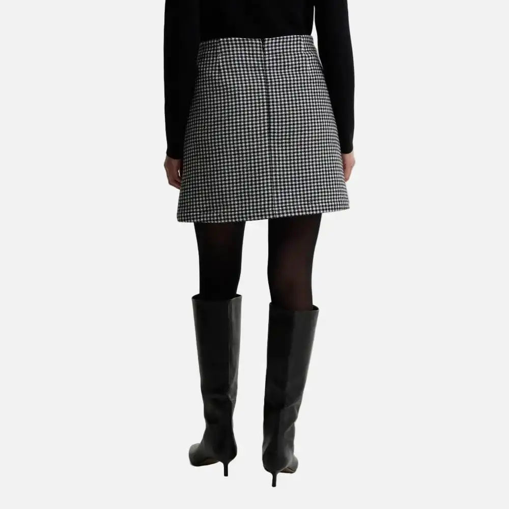 Gingham Split Mini Skirt