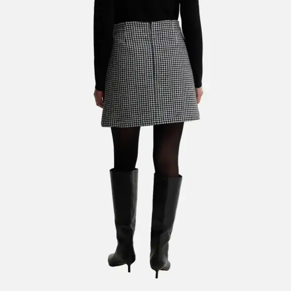 Gingham Split Mini Skirt