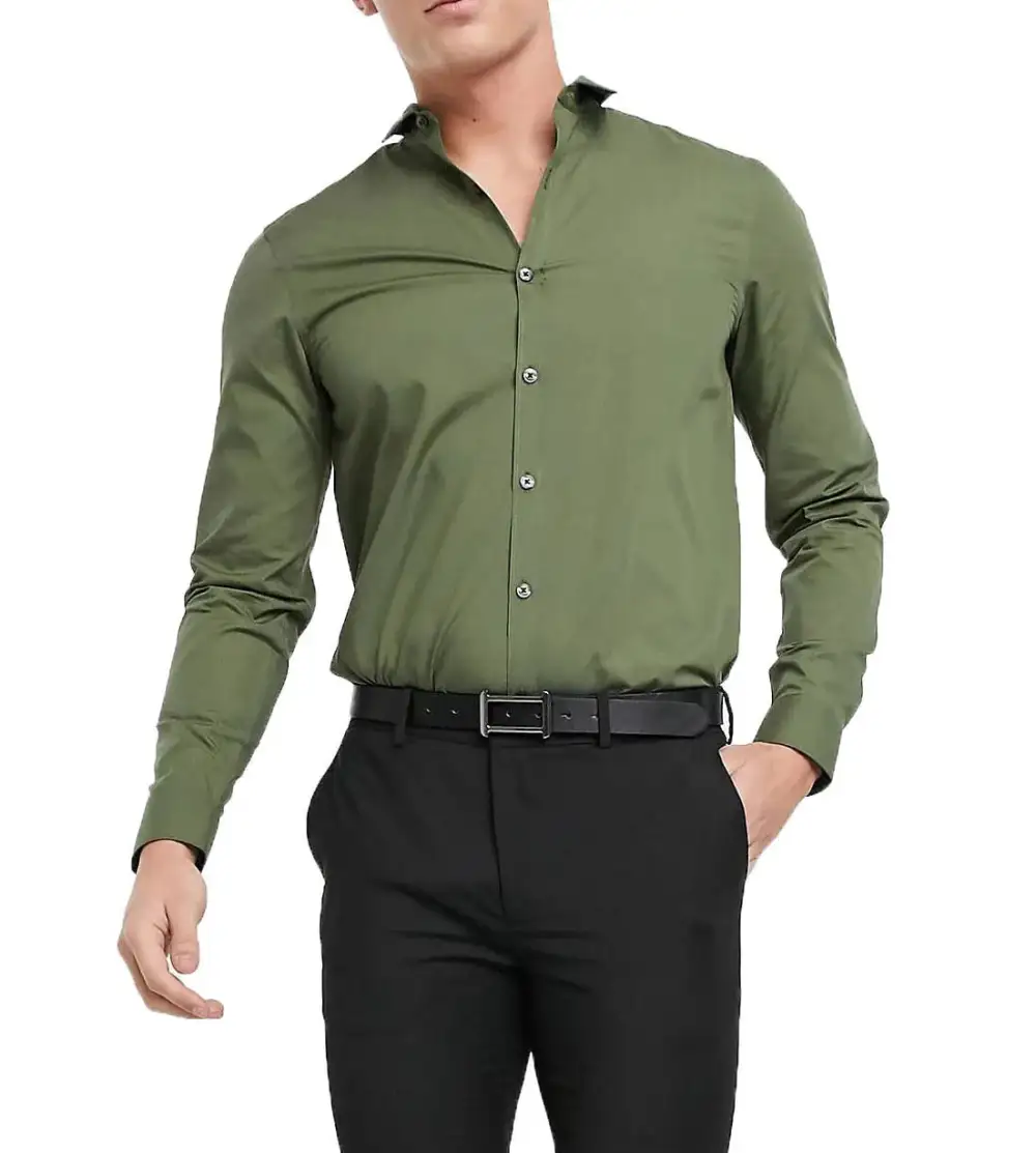 Elegant Long Sleeve Slim Fit Casual Dress Shirt